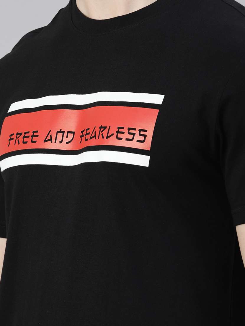 black chest printed t-shirt - 19484107 -  Standard Image - 4