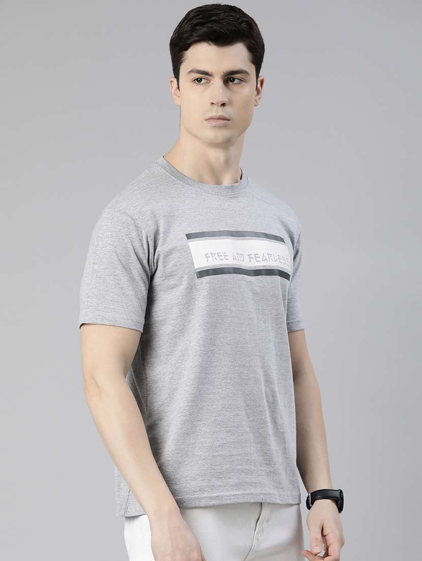 grey chest printed t-shirt - 19484109 -  Standard Image - 1