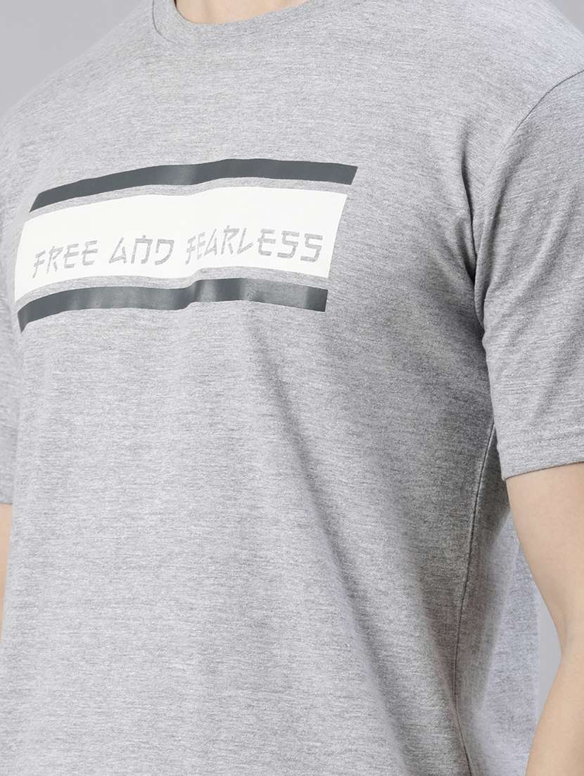 grey chest printed t-shirt - 19484109 -  Standard Image - 4