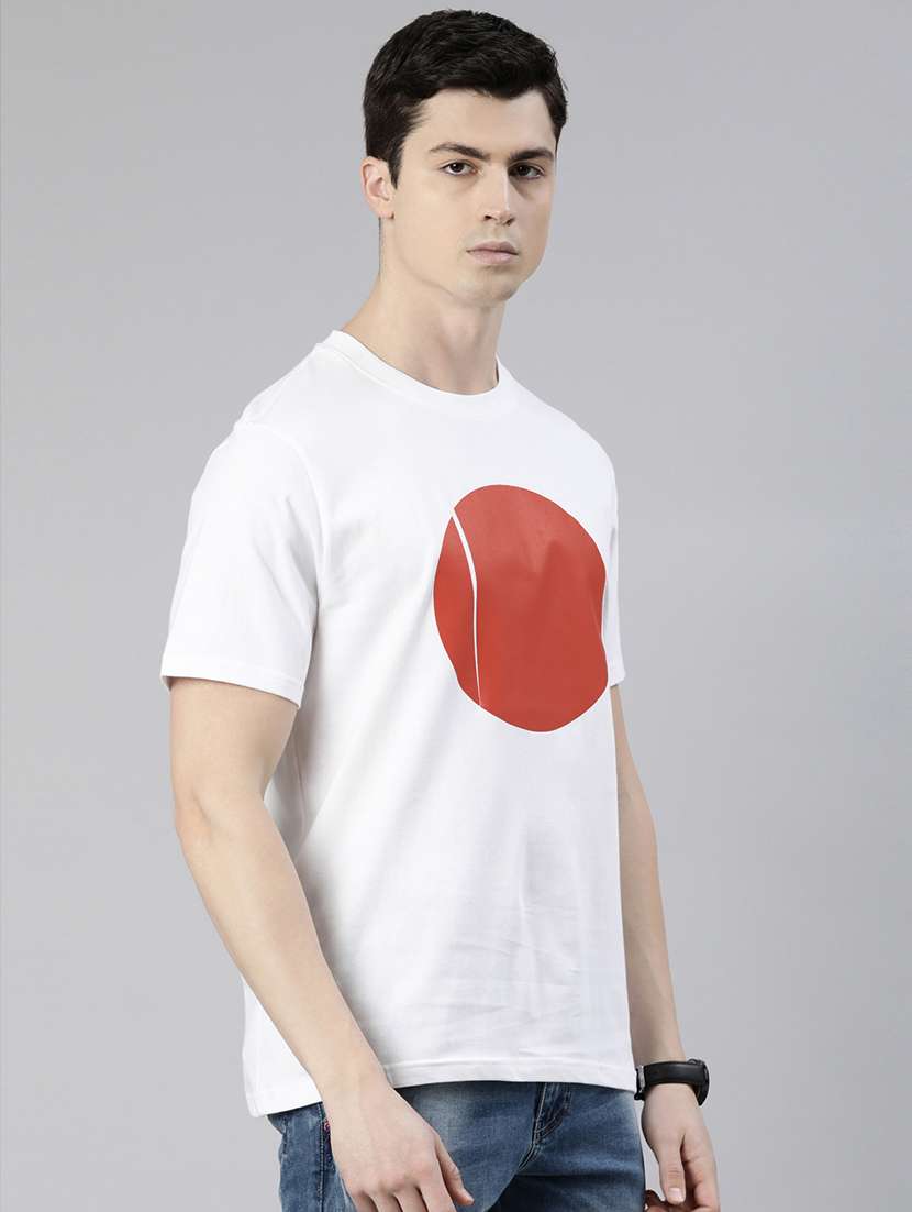 white chest printed t-shirt - 19484112 -  Standard Image - 1