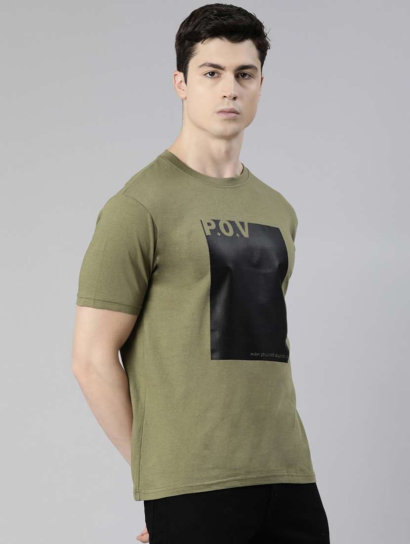 green chest printed t-shirt - 19484122 -  Standard Image - 1