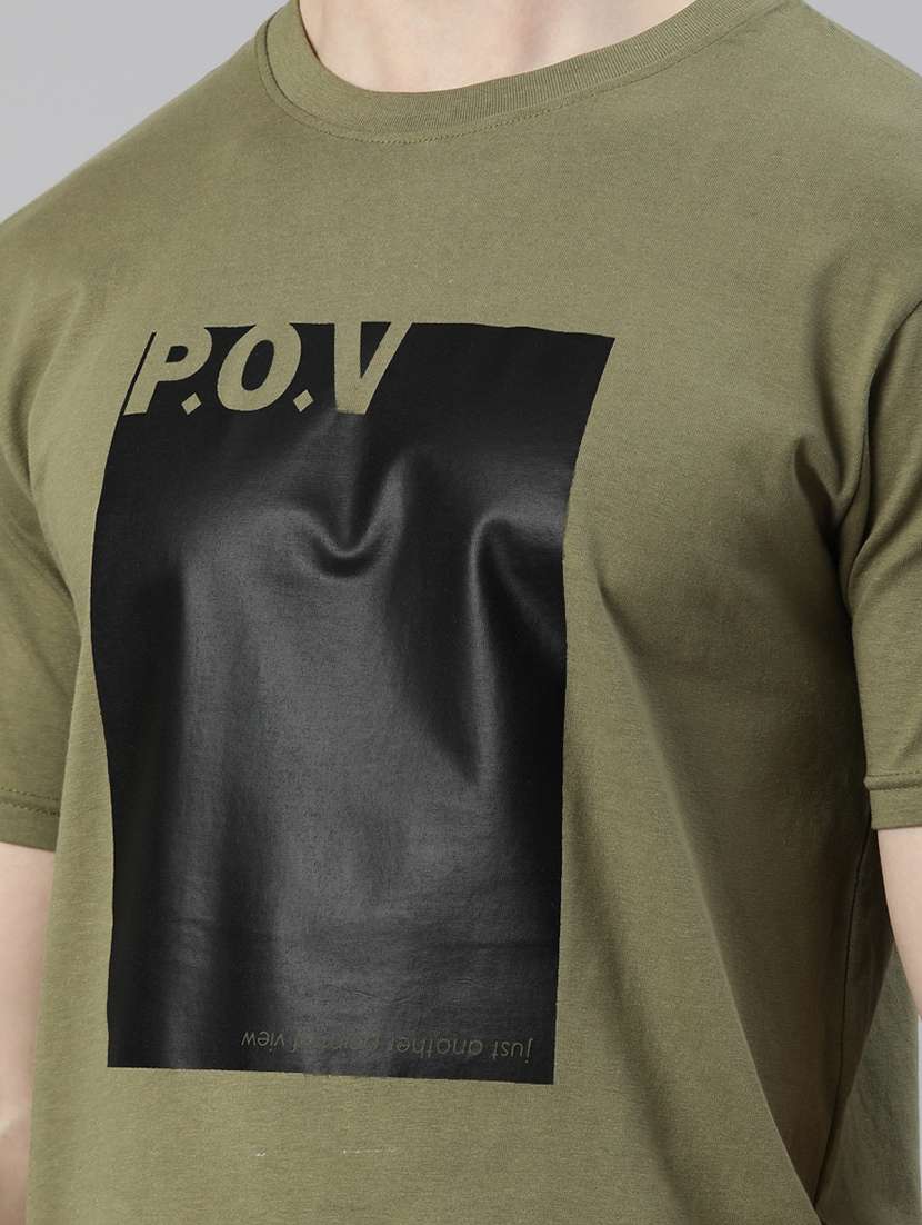 green chest printed t-shirt - 19484122 -  Standard Image - 4