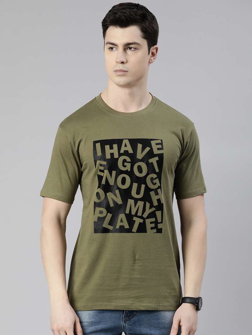 green chest printed t-shirt