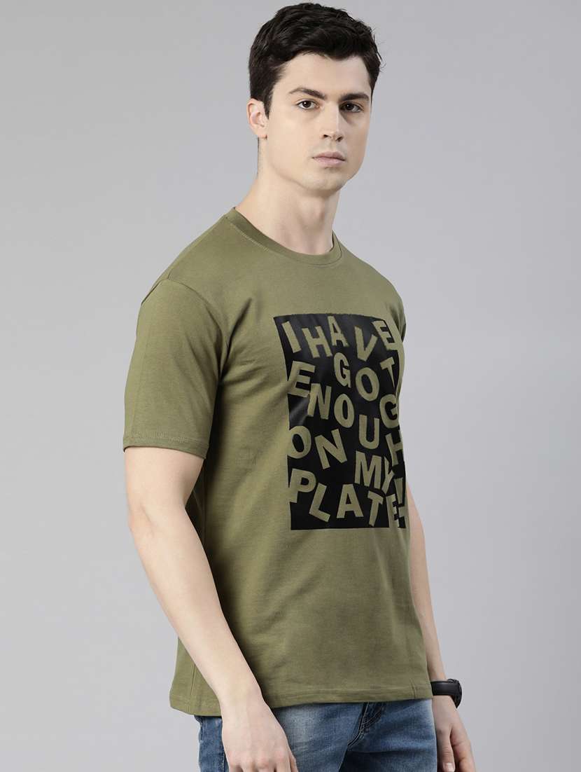 green chest printed t-shirt - 19484130 -  Standard Image - 1