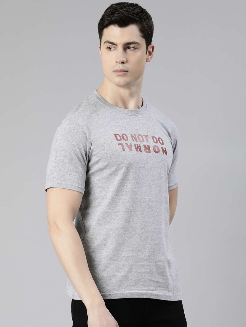 grey chest printed t-shirt - 19484131 -  Standard Image - 1