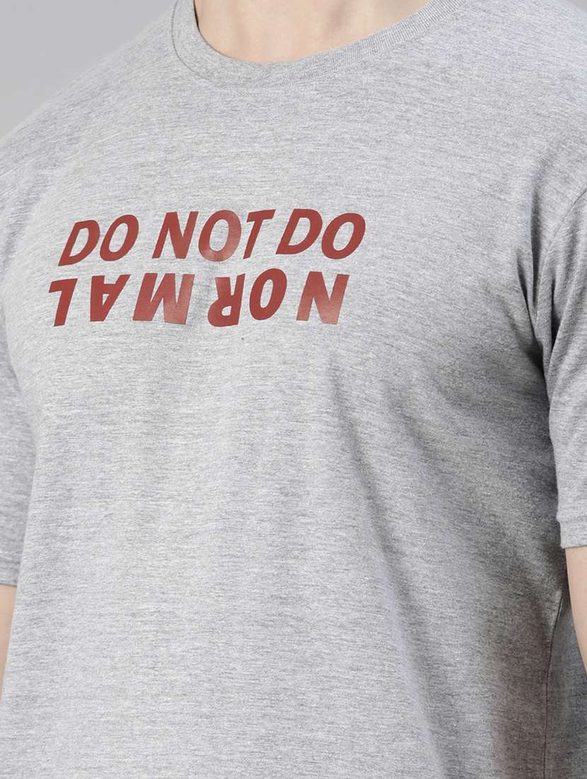 grey chest printed t-shirt - 19484131 -  Standard Image - 4