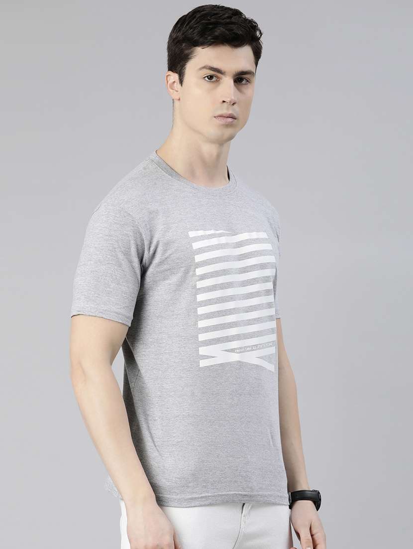 grey chest printed t-shirt - 19484142 -  Standard Image - 1