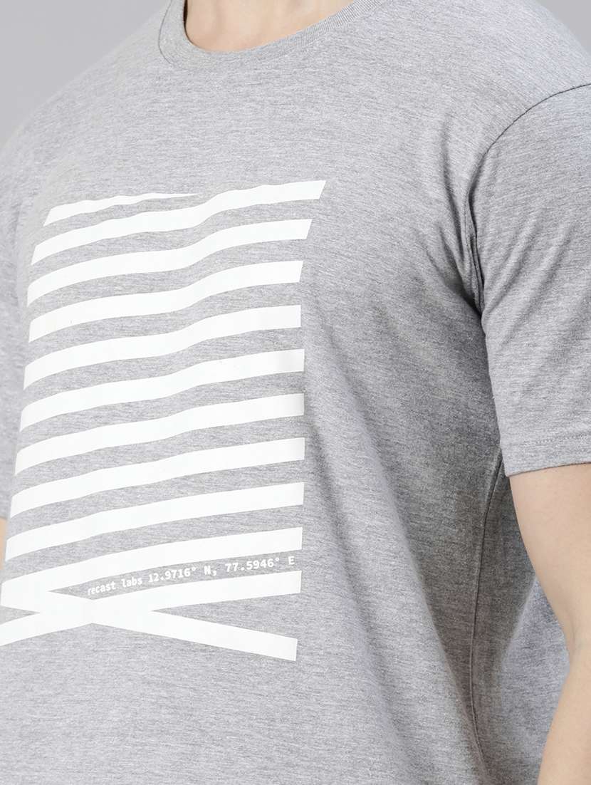 grey chest printed t-shirt - 19484142 -  Standard Image - 4