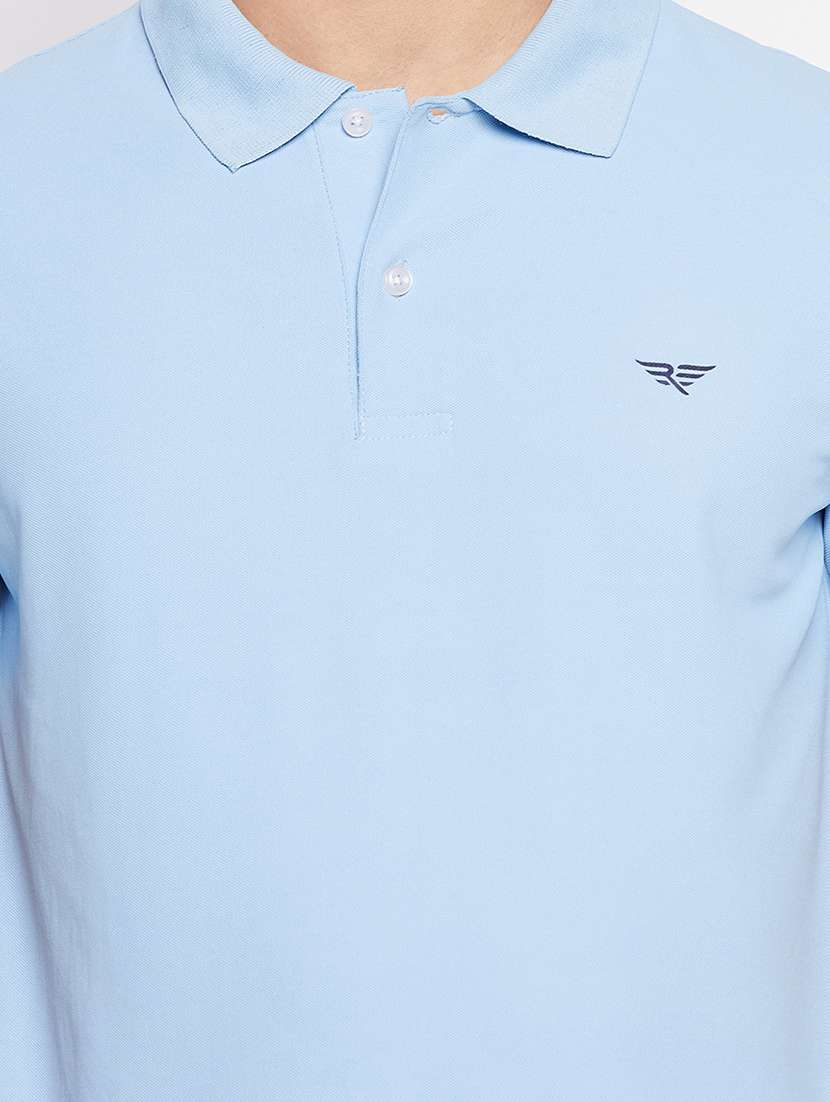blue cotton polo neck t-shirt - 19484479 -  Standard Image - 4