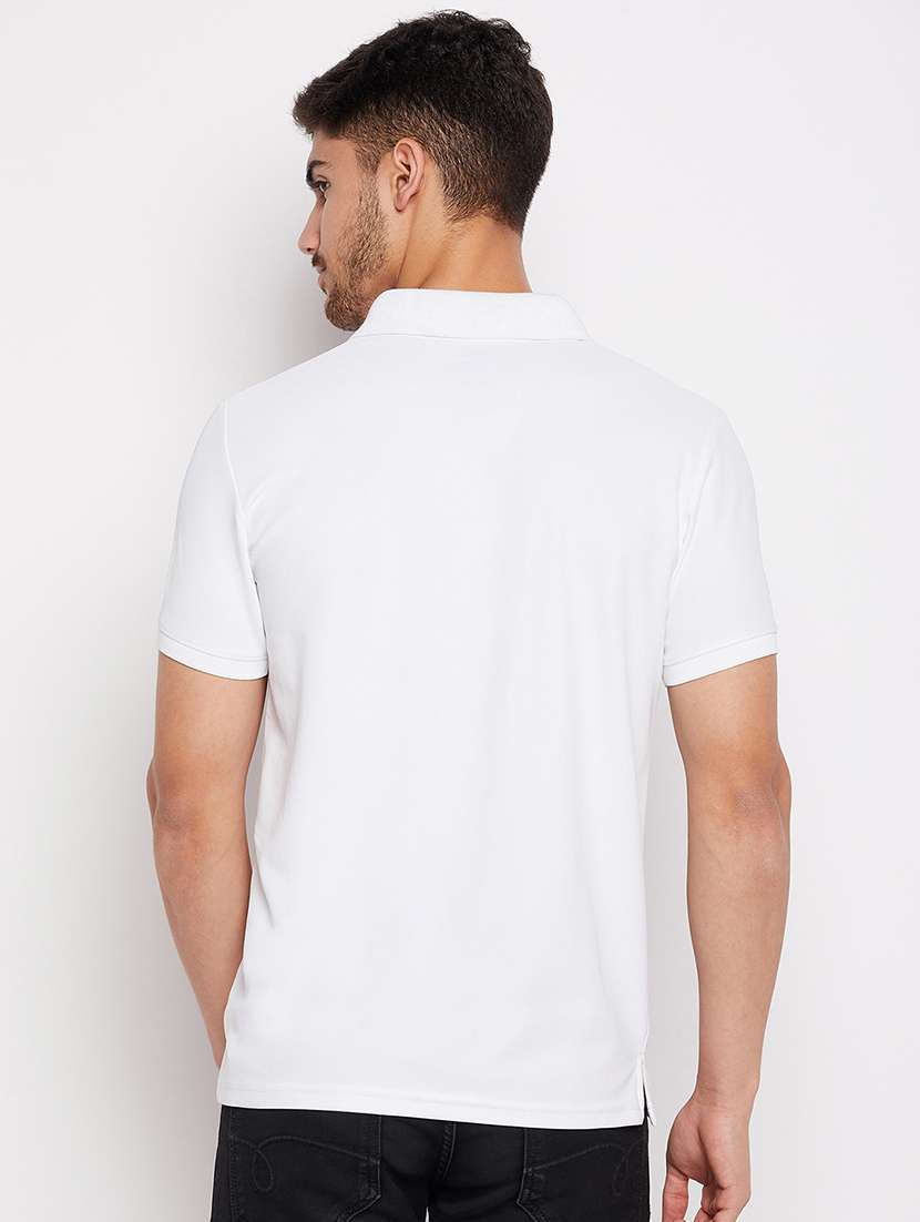 white cotton polo neck t-shirt - 19484480 -  Standard Image - 1