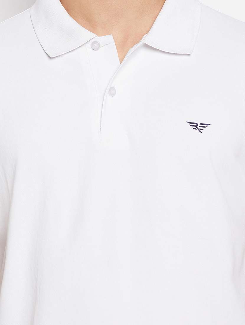 white cotton polo neck t-shirt - 19484480 -  Standard Image - 4