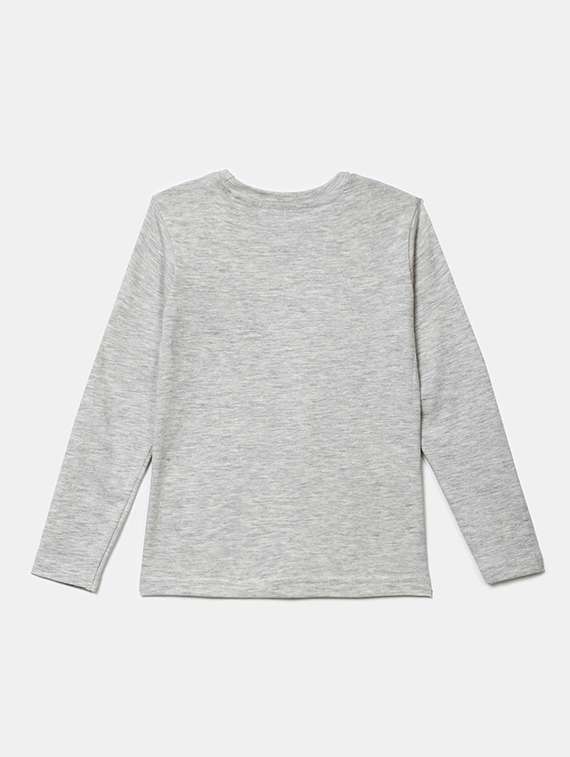 grey printed round neck t-shirt - 19484517 -  Standard Image - 1