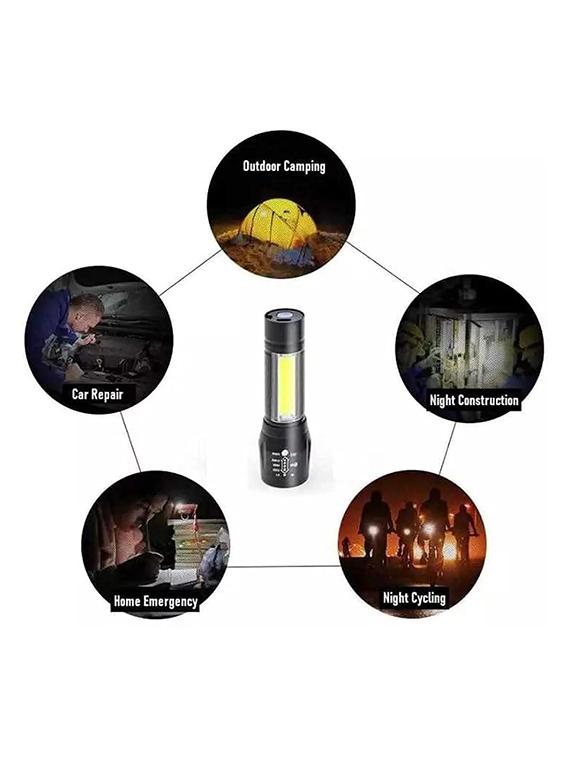 rsct white rechargeable led flashlight with cob light mini waterproof portable led cob flashlight - 19487293 - Standard Image - 1