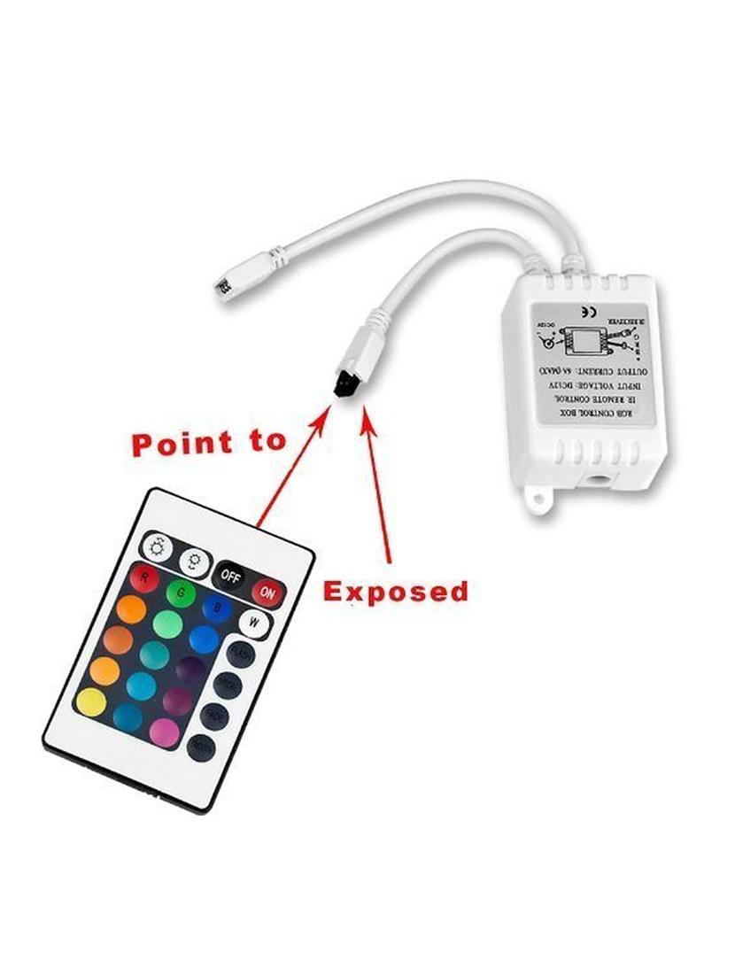 rsct 24 key plastic ir remote controller for rgb light strip dc 12v led strip light connector and remote (white) - 19487517 -  Standard Image - 1