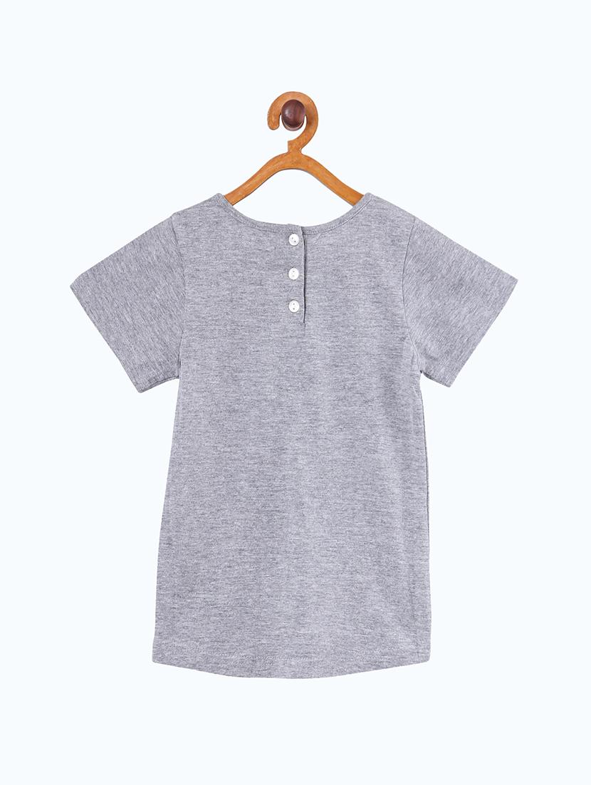 grey cotton self designed regular tee - 19488896 -  Standard Image - 1