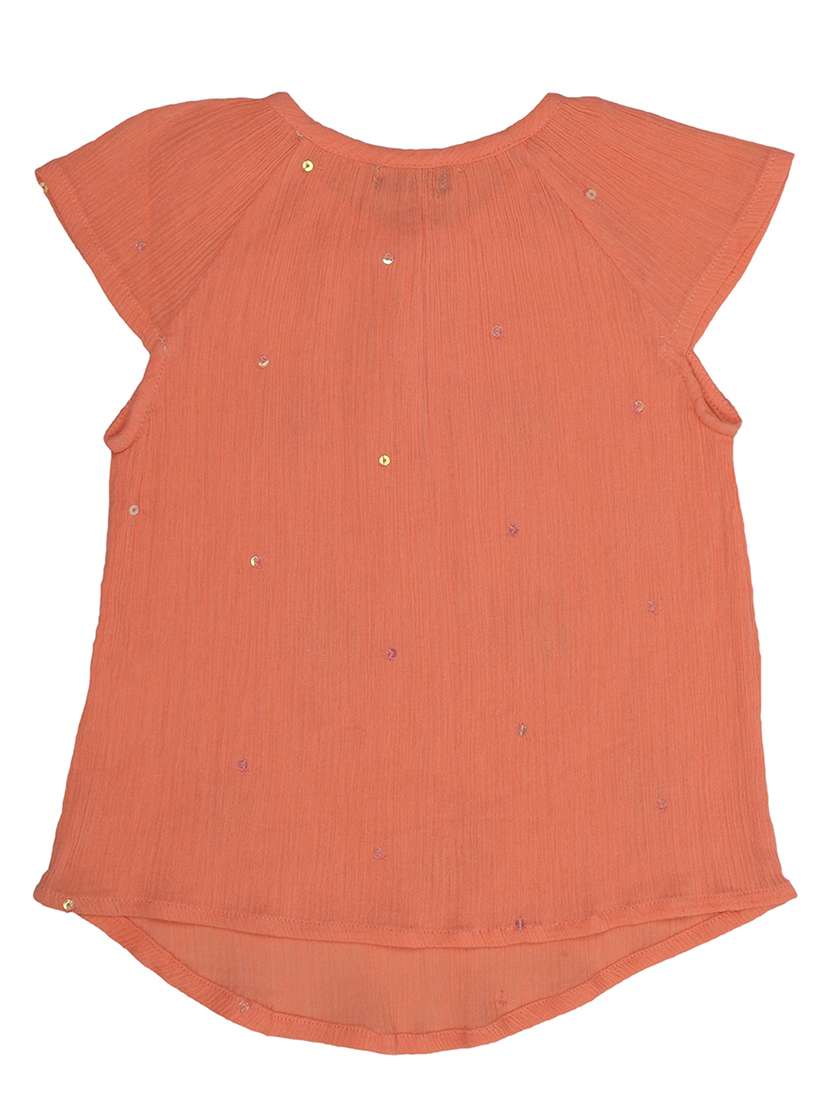 peach cotton self design regular tee - 19488900 -  Standard Image - 1