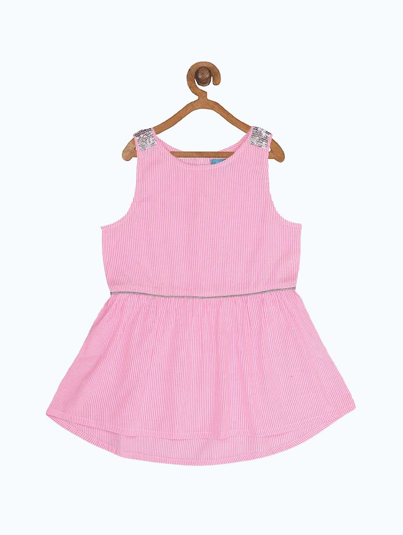 girls round neck sleeveless frock