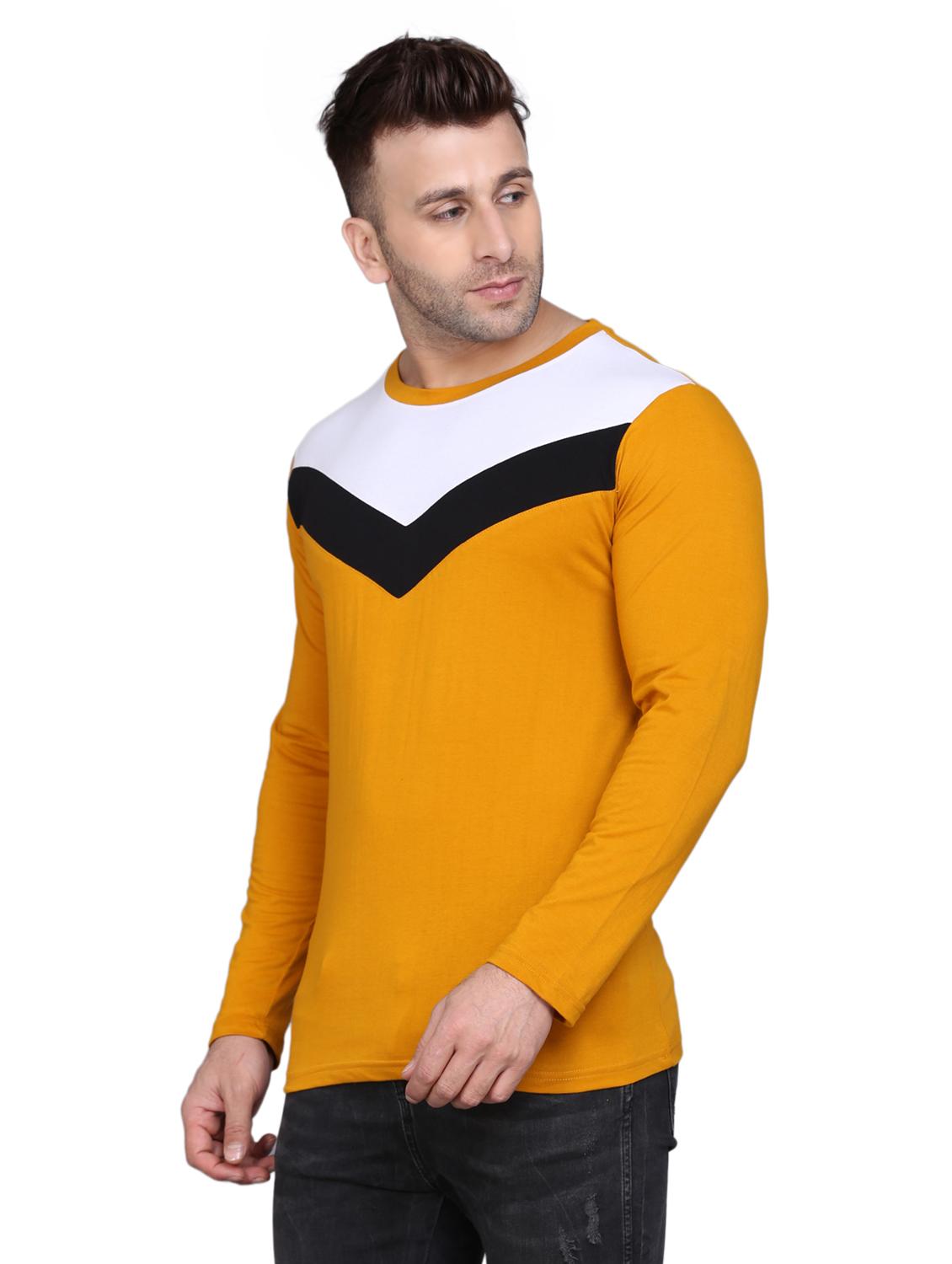 round neck color block regular t-shirt - 19489216 - Standard Image - 1