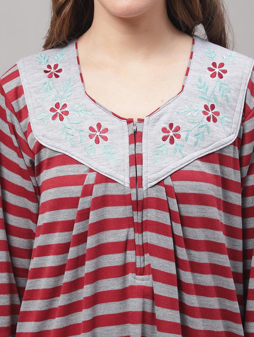 women striped nighty - 19489308 - Standard Image - 4