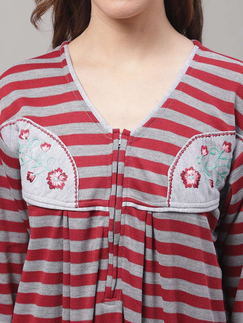 women striped nighty - 19489309 - Standard Image - 4