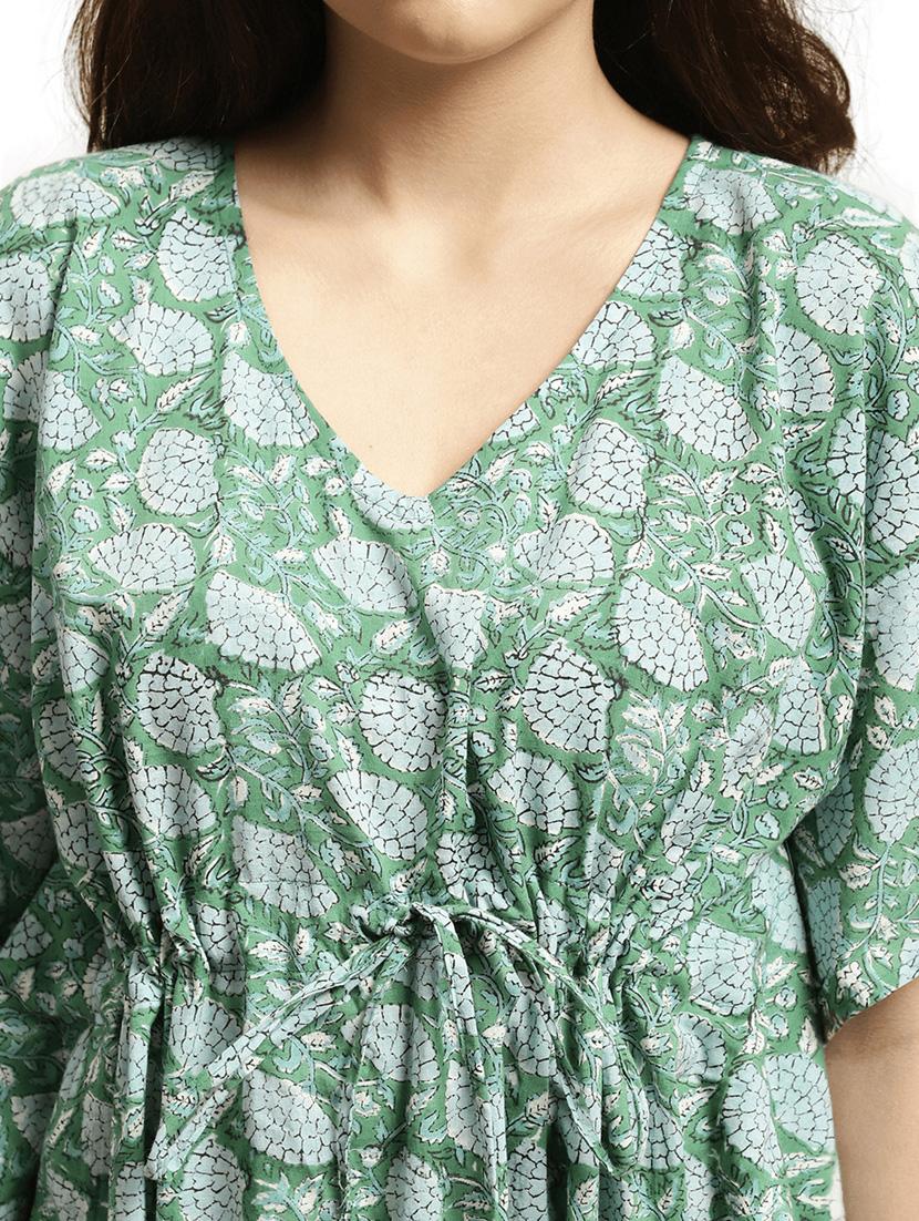 v-neck printed kaftan - 19489338 - Standard Image - 4