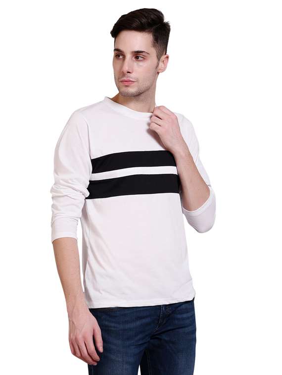 men round neck striped long sleeves t-shirt - 19489614 -  Standard Image - 1