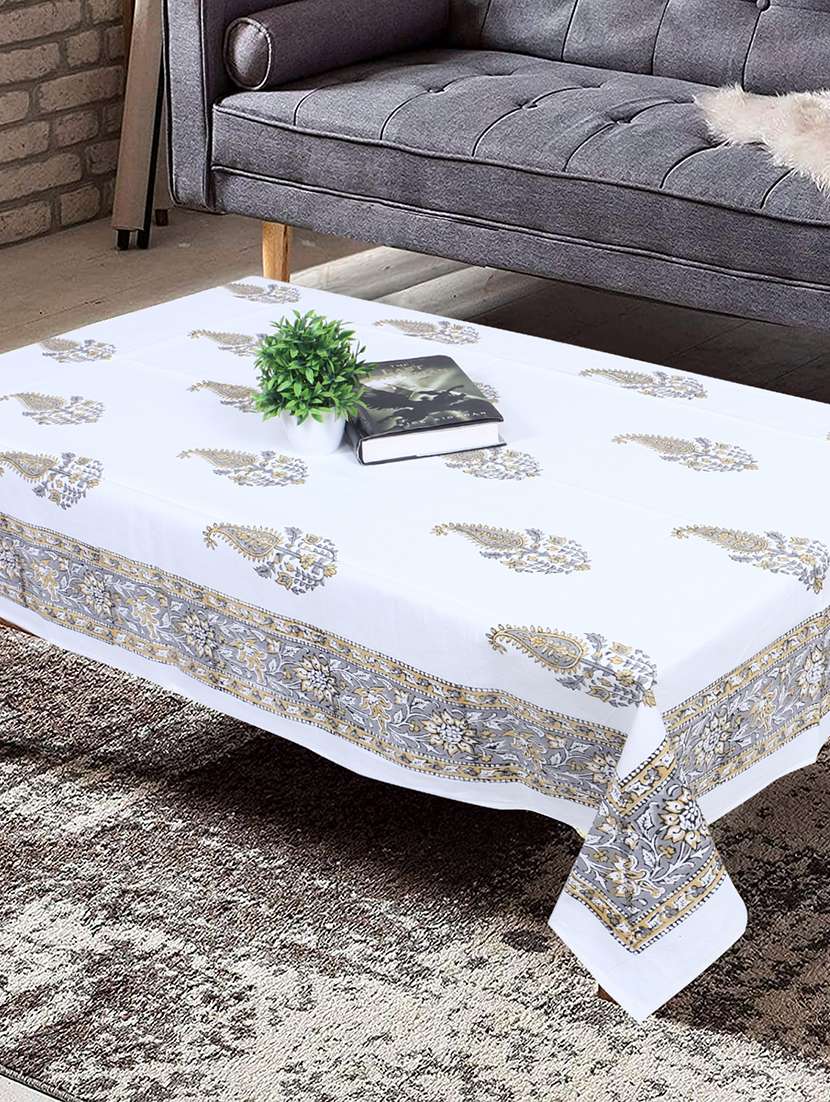 texstylers cotton 4 seater 40 x 60 inch rectangular jaipuri center table cloth