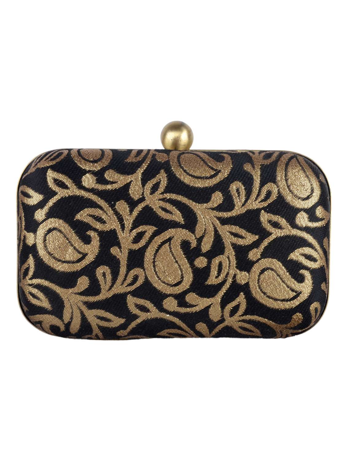 self design box clutch with detachable strap