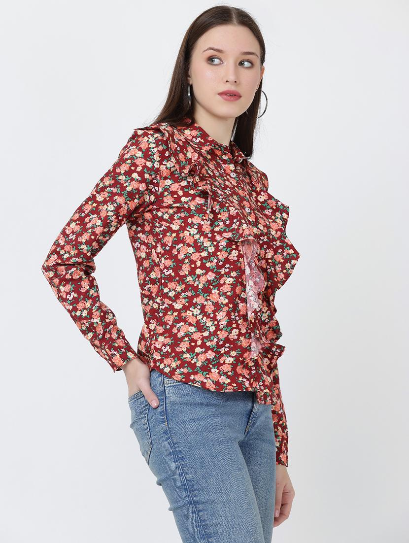 floral rayon a line top - 19490086 - Standard Image - 1