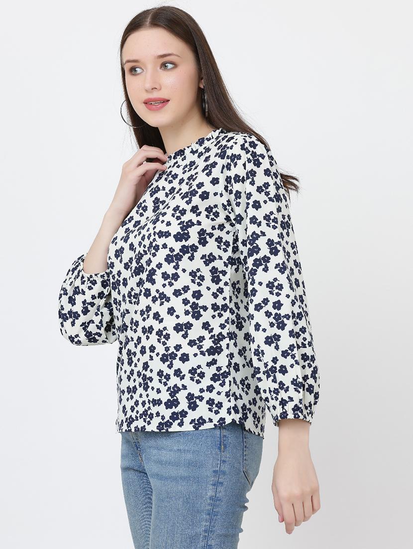 white crepe a line top - 19490088 - Standard Image - 1