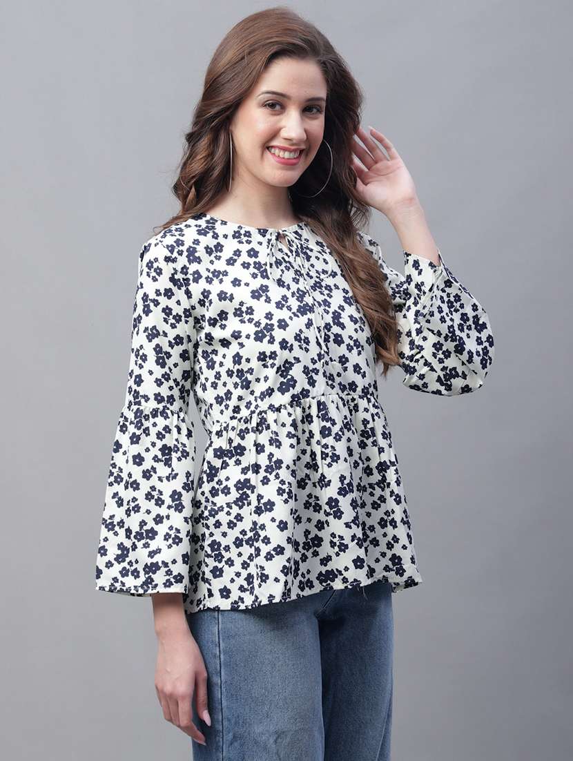 white crepe a line top - 19490100 - Standard Image - 1