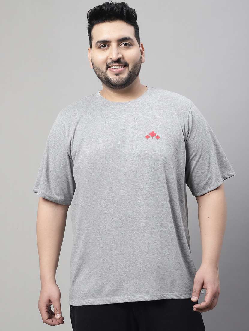 men round neck plus size t-shirt