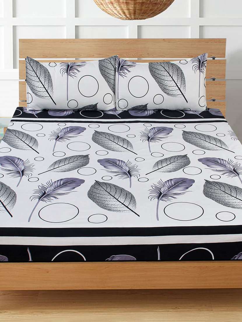 printed bed sheet with pillow cover