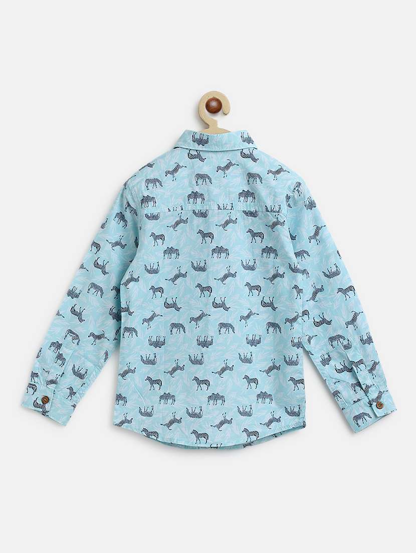 light blue printed shirt - 19492222 -  Standard Image - 1