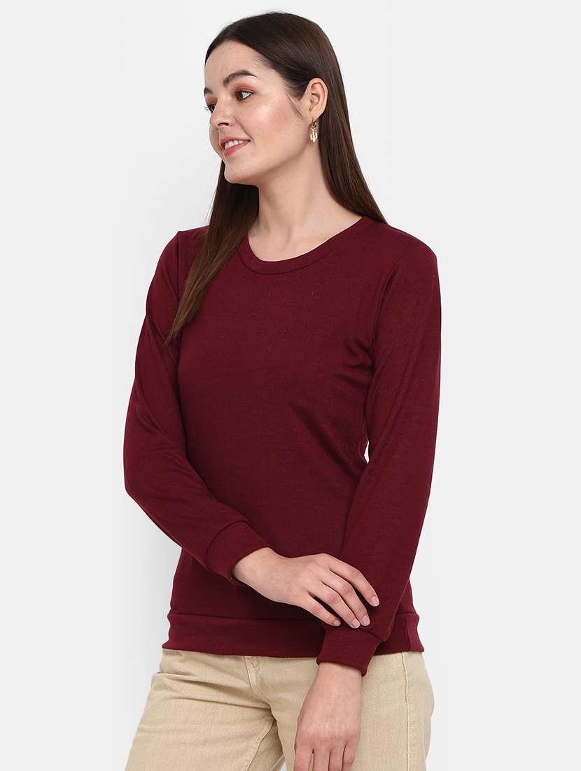 maroon cotton regular pullover - 19492229 -  Standard Image - 1