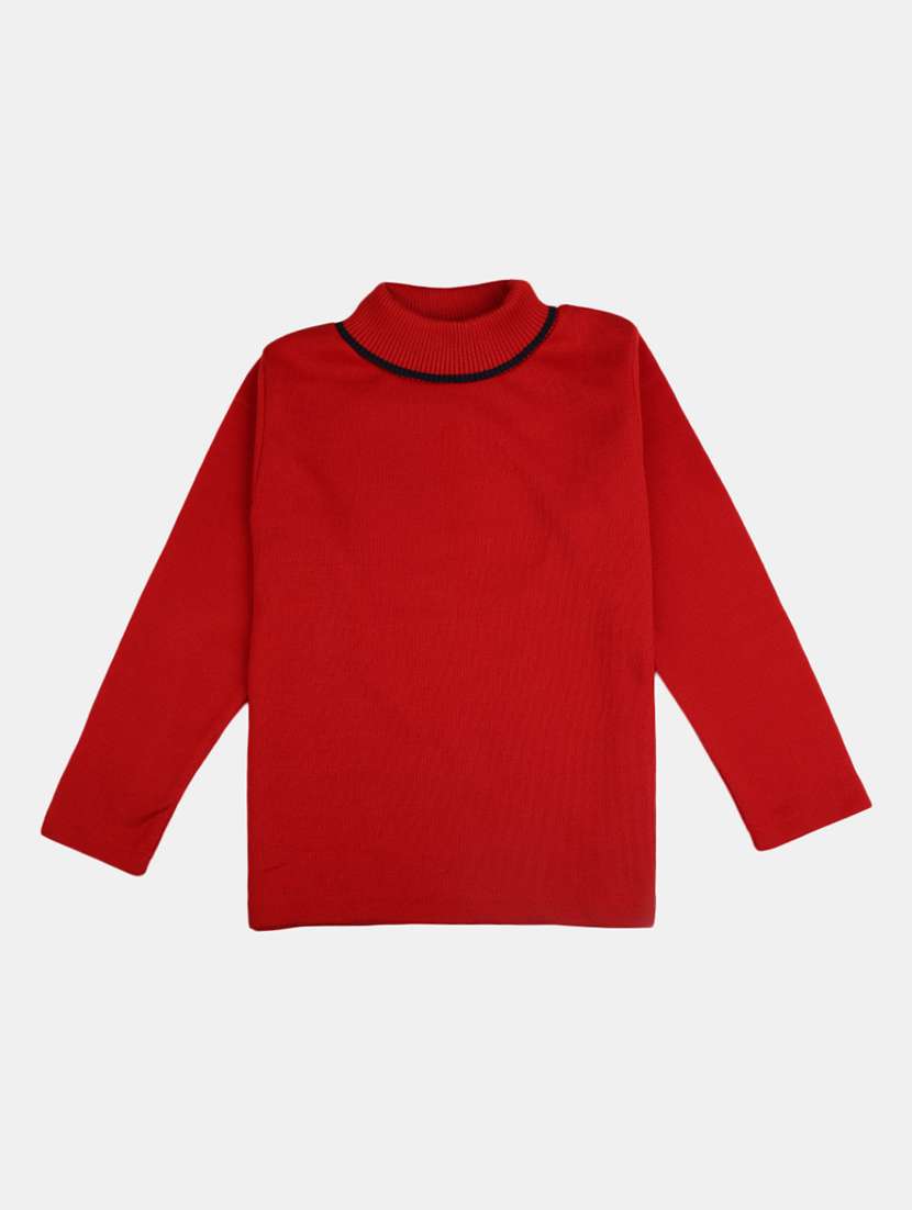 red solid sweater