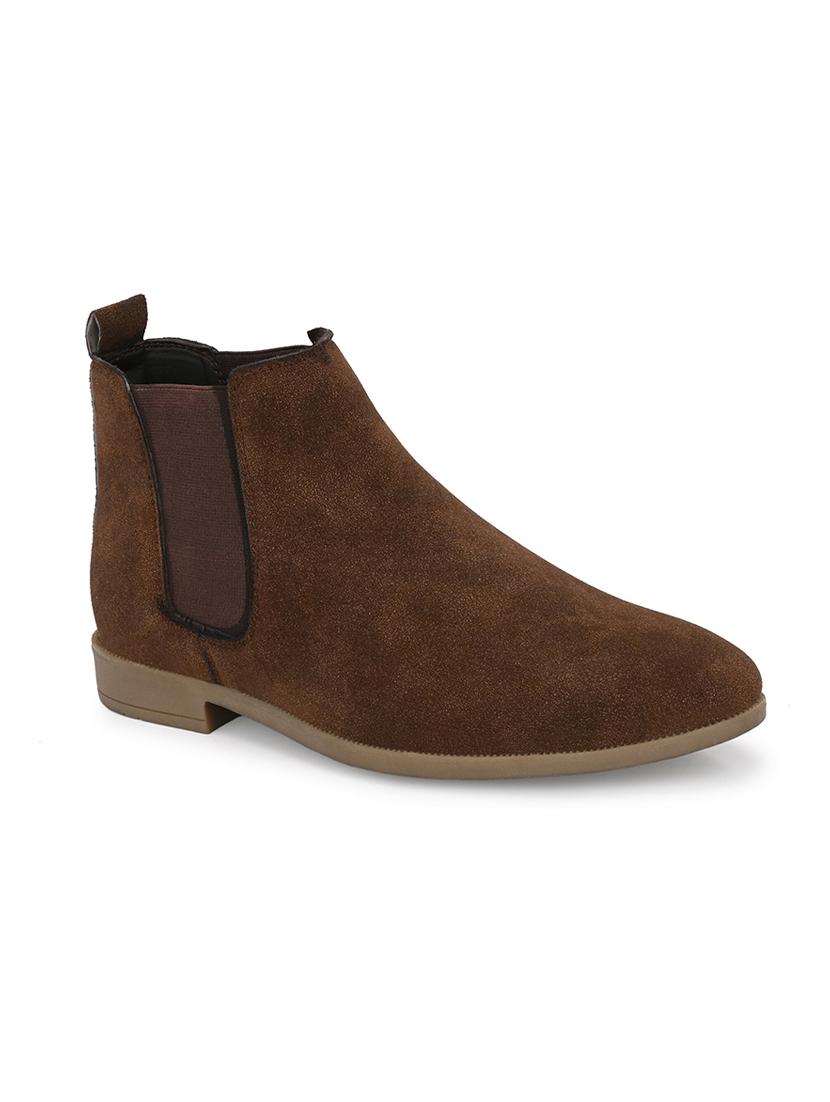 brown suede slip on boots - 19492418 - Standard Image - 1