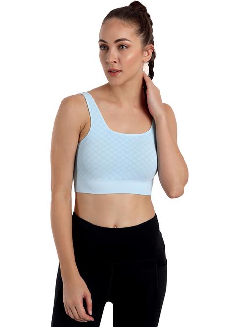 blue nylon sports bra - 19492878 - Standard Image - 0