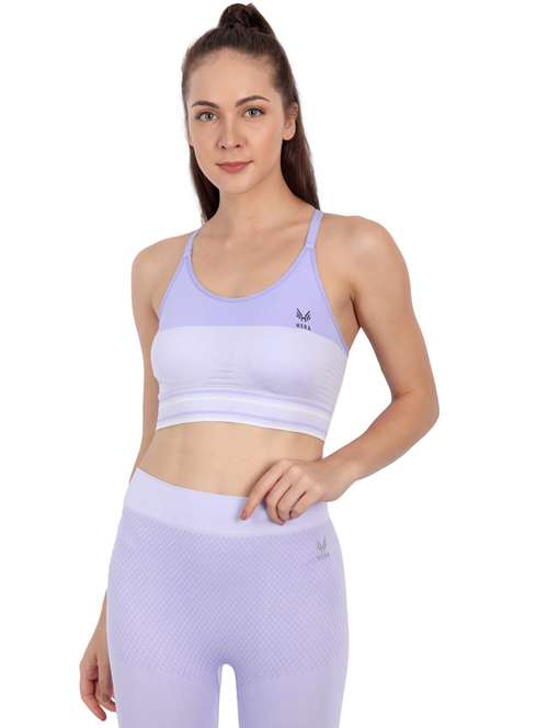 blue nylon sports bra - 19492880 - Standard Image - 0