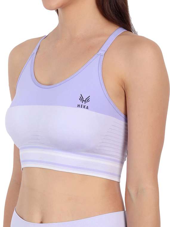 Blue Nylon Sports Bra