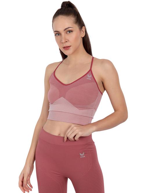 red striped full coverage sports bra - 19492902 -  Standard Image - 0