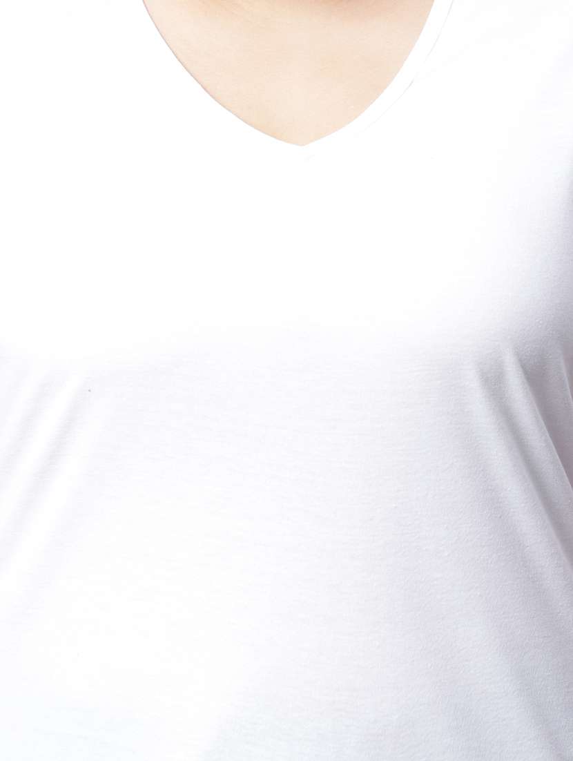 women's plain v neck t-shirt - 19492972 -  Standard Image - 4