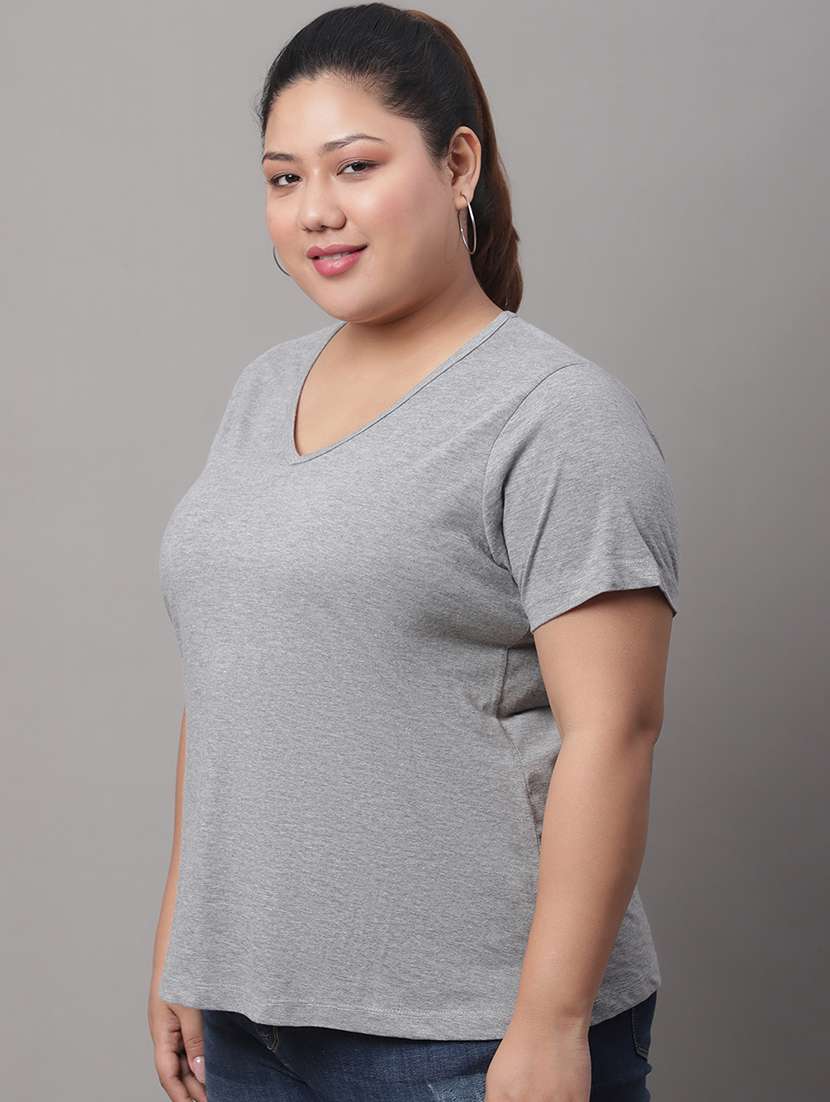 women's plain v neck t-shirt - 19492976 -  Standard Image - 1