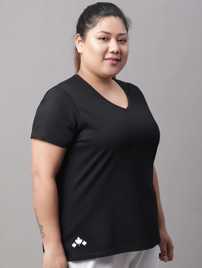 women's plain v neck t-shirt - 19492977 -  Standard Image - 1