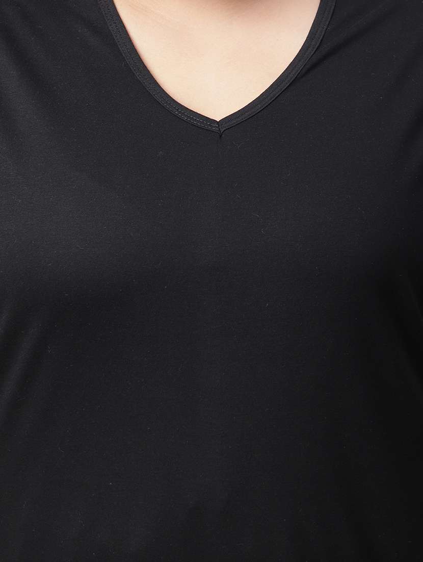 women's plain v neck t-shirt - 19492977 -  Standard Image - 4
