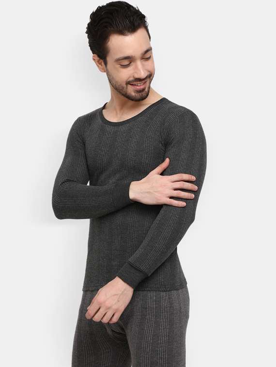 grey cotton thermal top - 19493170 -  Standard Image - 1