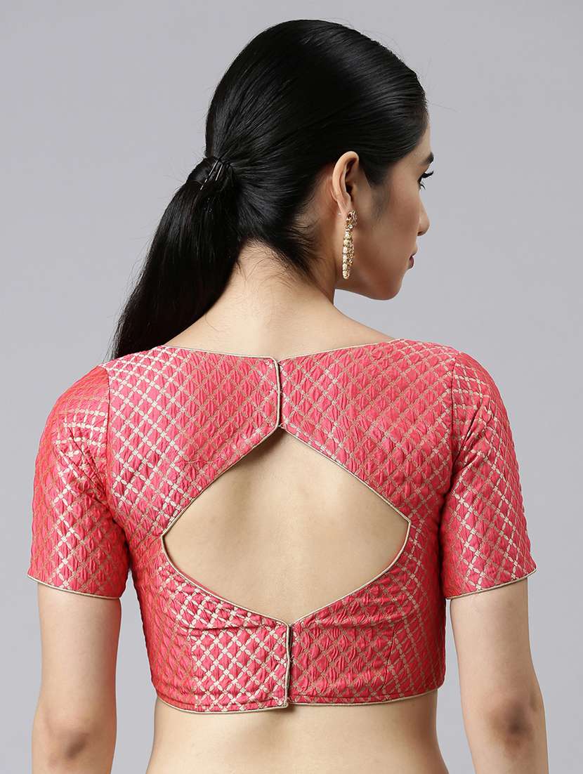 pink brocade art silk blouse - 19493929 - Standard Image - 1
