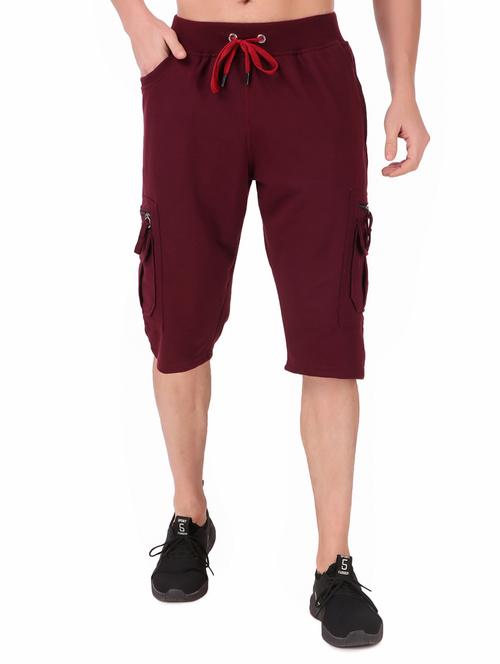 men solid cotton cargo three-fourth - 19494382 -  Standard Image - 0