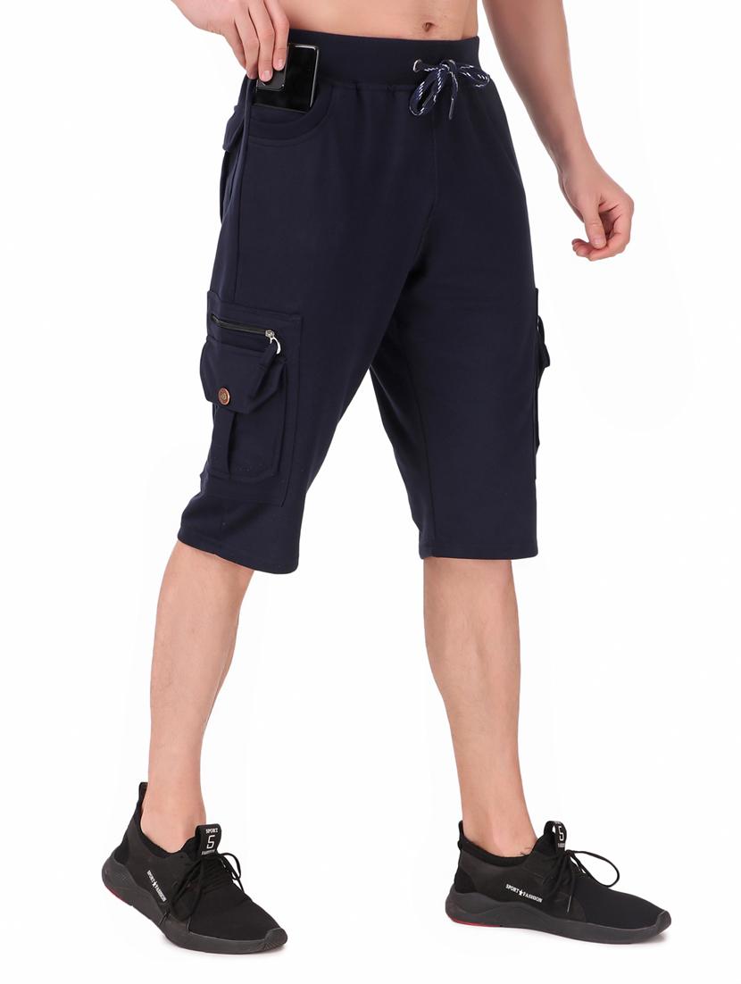 men solid cotton cargo three-fourth - 19494384 -  Standard Image - 1
