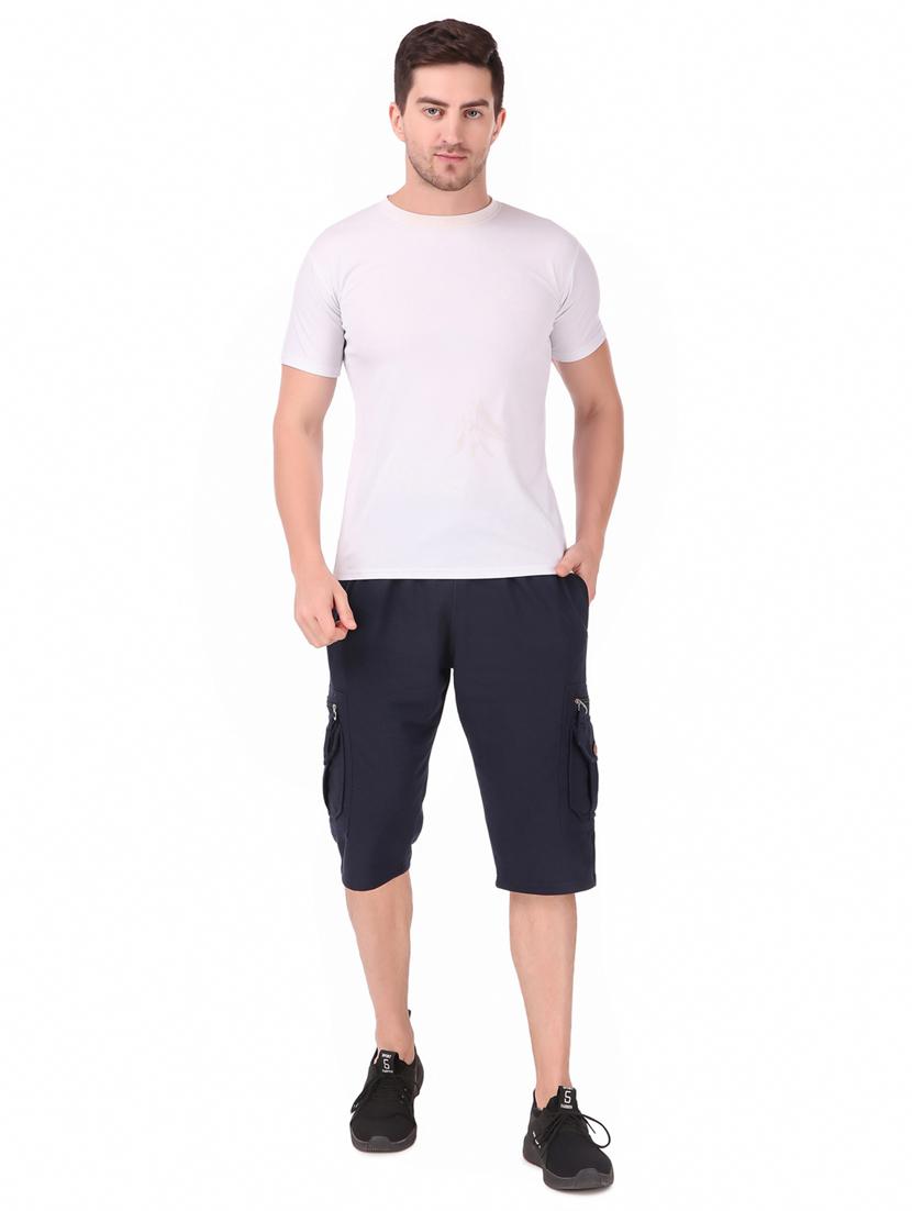 men solid cotton cargo three-fourth - 19494384 - Standard Image - 4